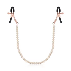 Rosy Gold tepelklemmen met parelketting en verstelbaar design in roségoud
