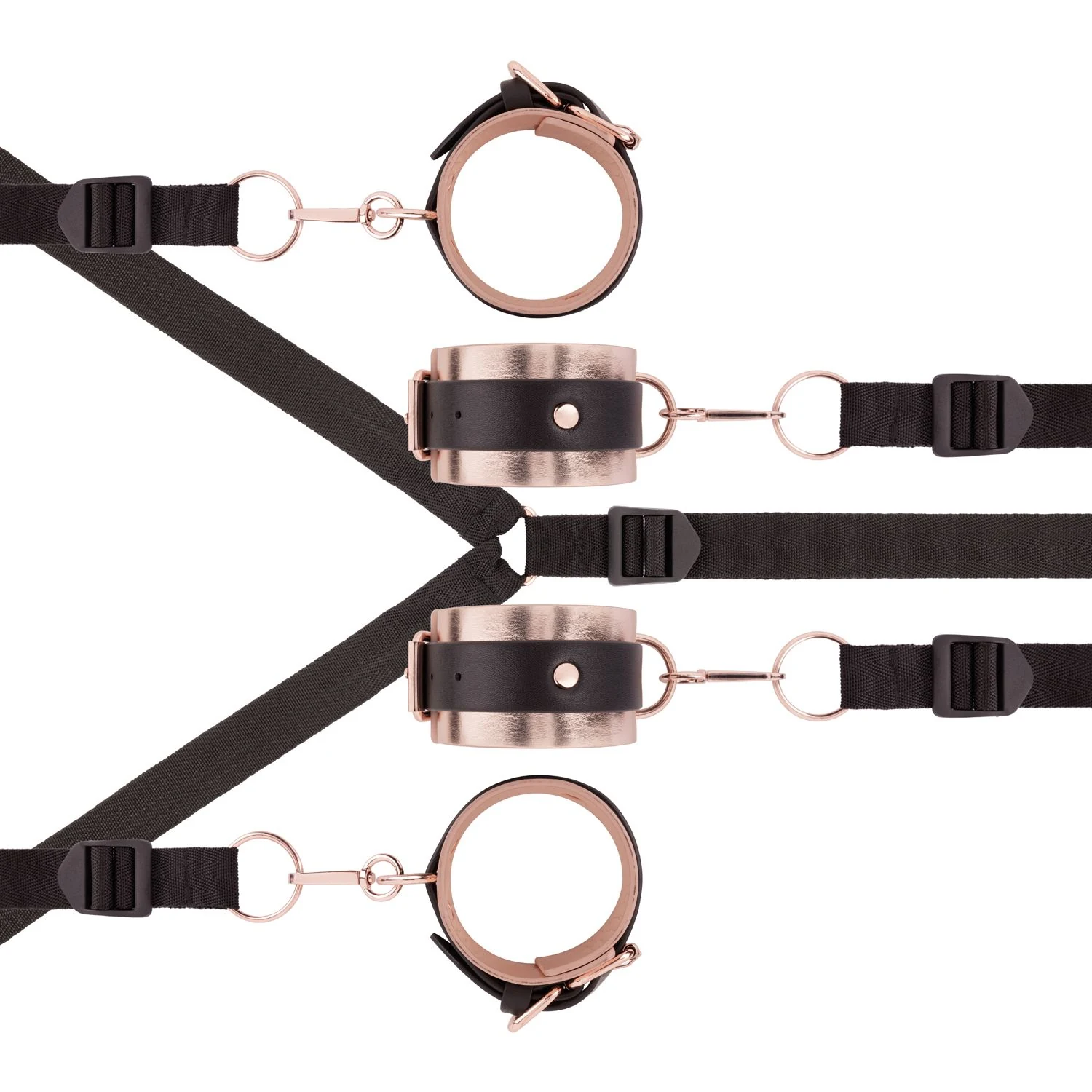 Under-mattress restraint set met verstelbare banden voor verschillende bedformaten