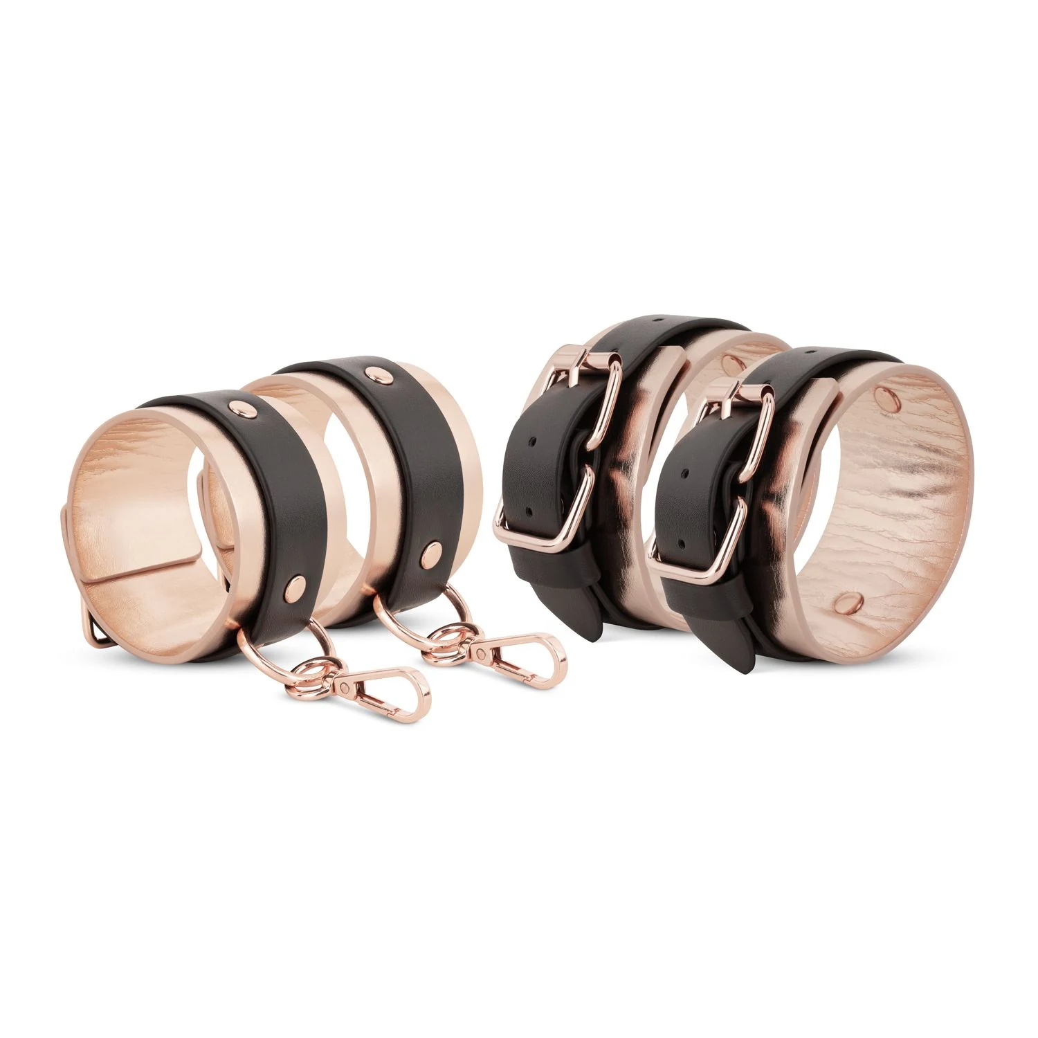 Rosy Gold restraint set zwart met roségouden accenten