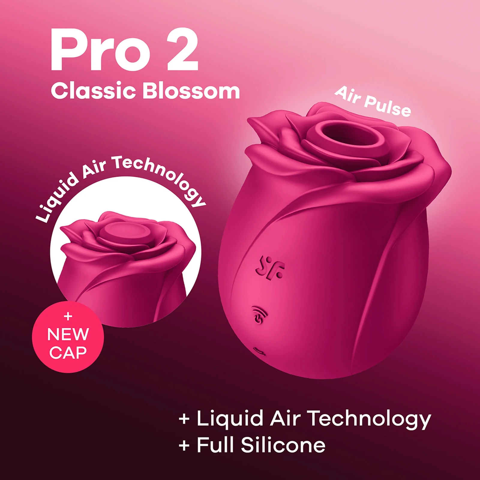 Satisfyer Pro 2 Classic Blossom rode luchtdruk vibrator voor clitorisstimulatie