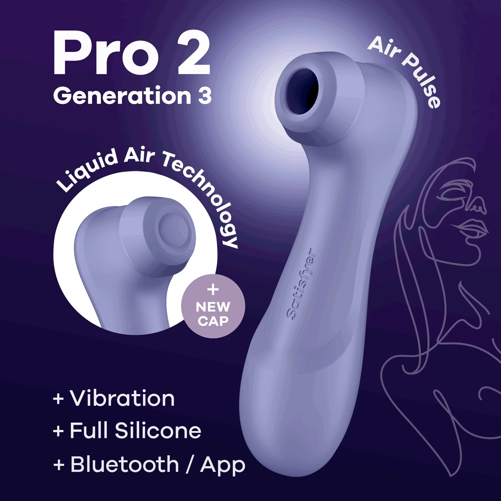Satisfyer Pro 2 Generation 3 met twee siliconen kapjes
