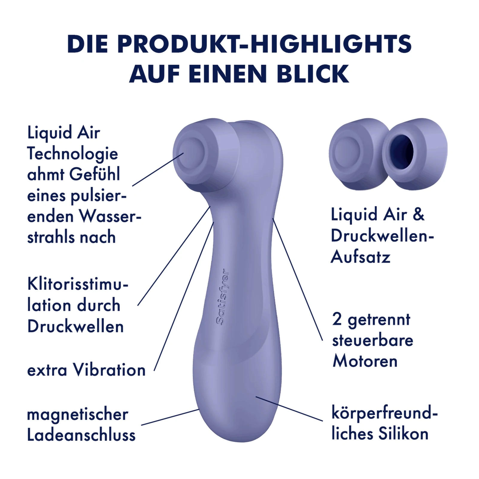 Satisfyer Pro 2 Generation 3 met twee siliconen kapjes