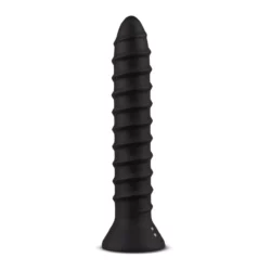 Screwed Plug Anaal Vibrator Large zwart met schroefdesign