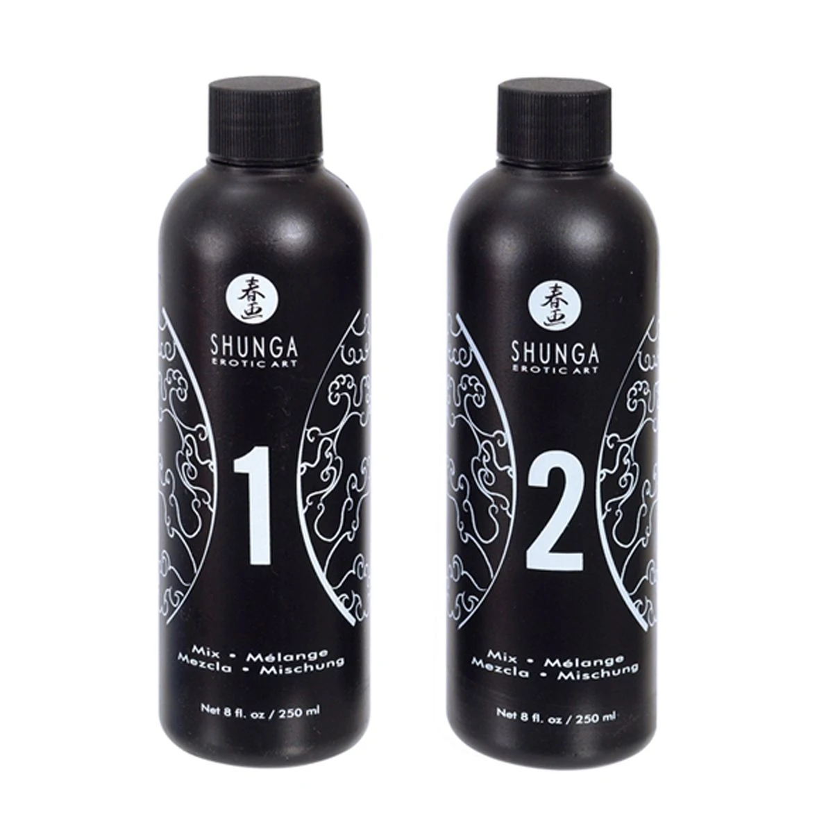 Shunga massage gel aardbei champagne set met 2 x 250 ml en waterproof laken