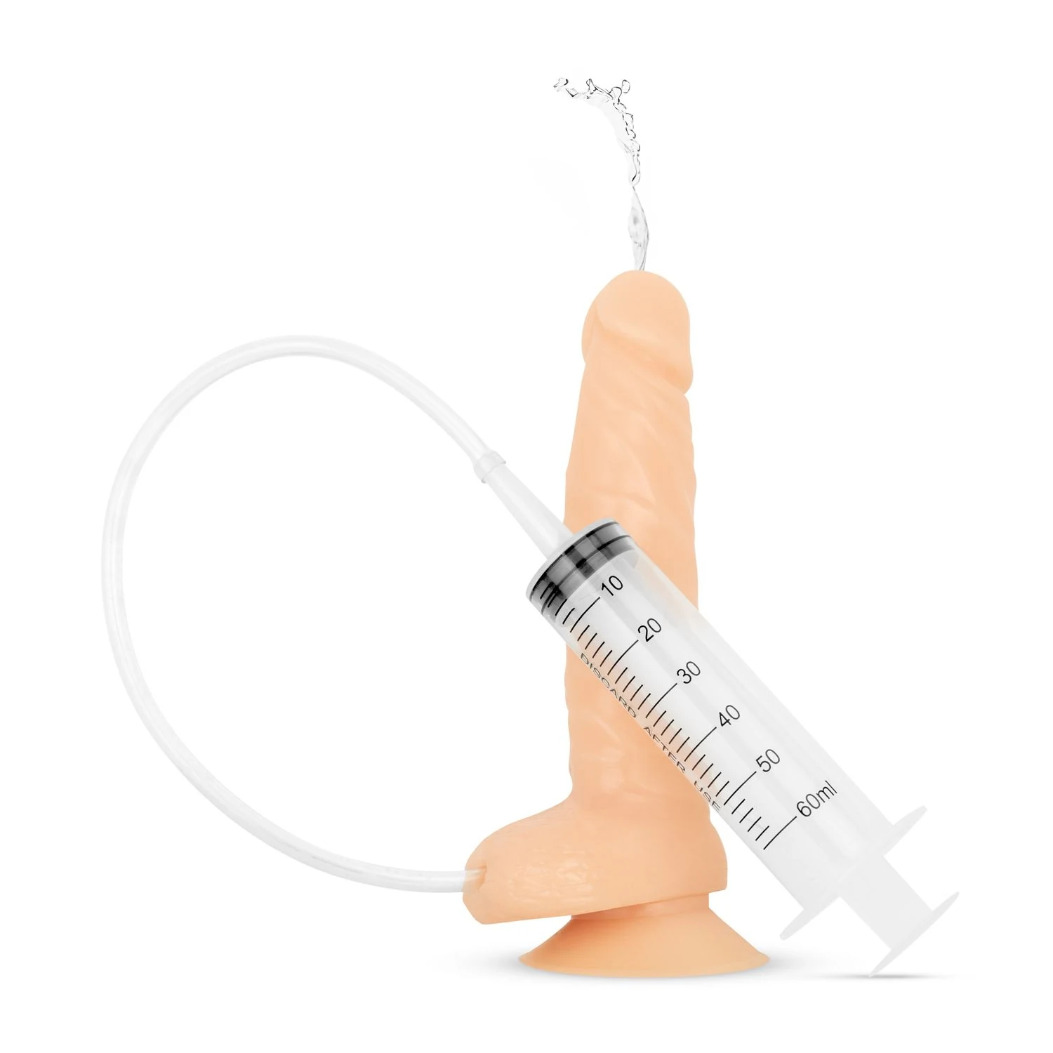 Squirting dildo met spuit in beige van Easytoys Dildo Collection