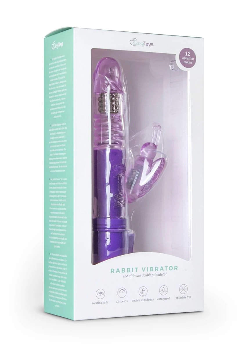 Paarse vibrator met variabele vibratiestanden en pushbutton bediening