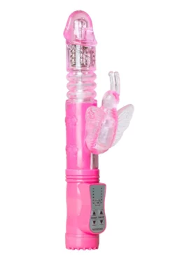 Stotende butterfly vibrator roze van EasyToys met 12 standen