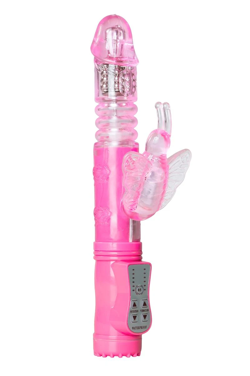 Stotende butterfly vibrator roze van EasyToys met 12 standen