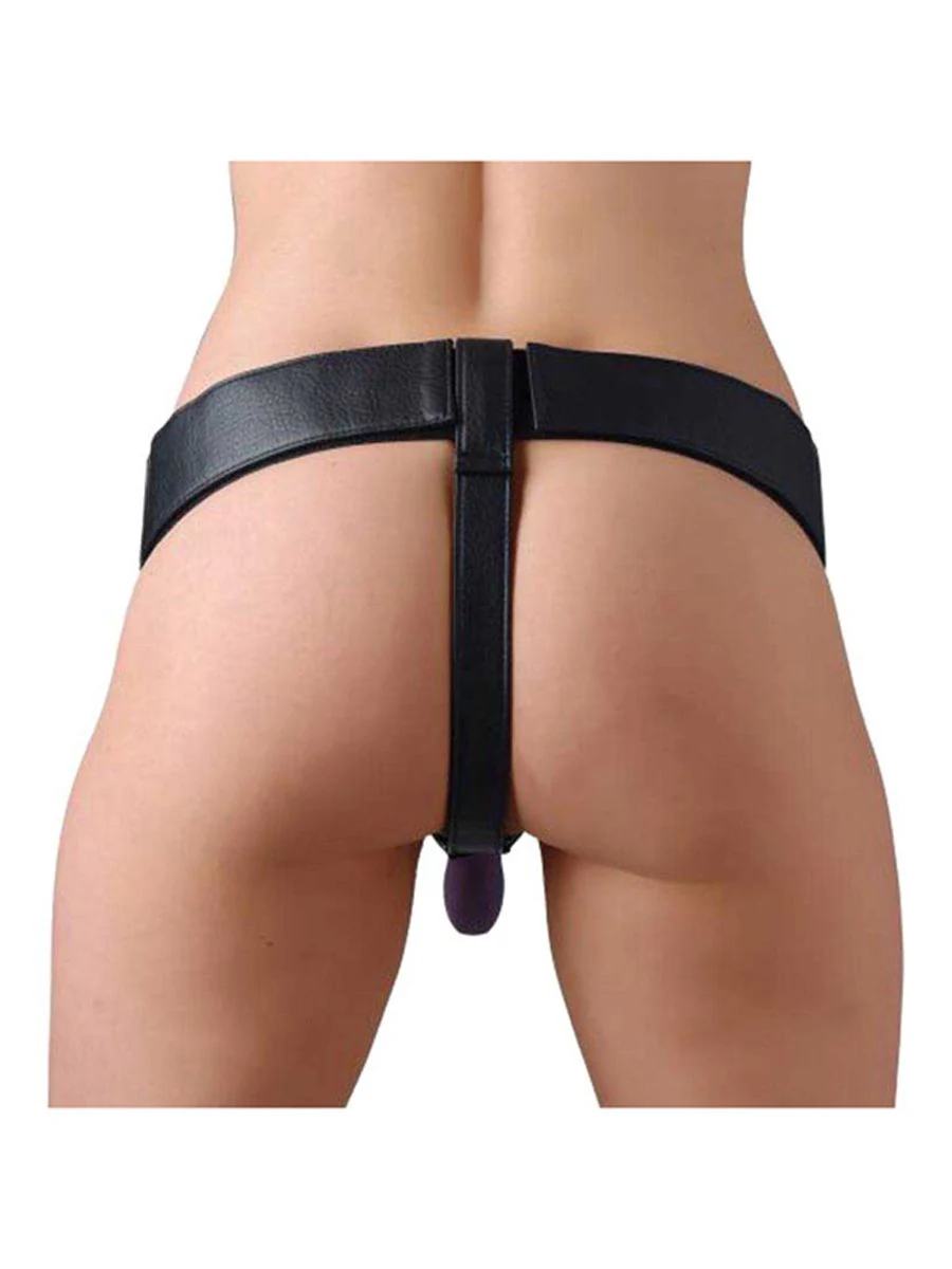Leren strap-on harnas zwart met ringdiameter 51 mm van Strap U