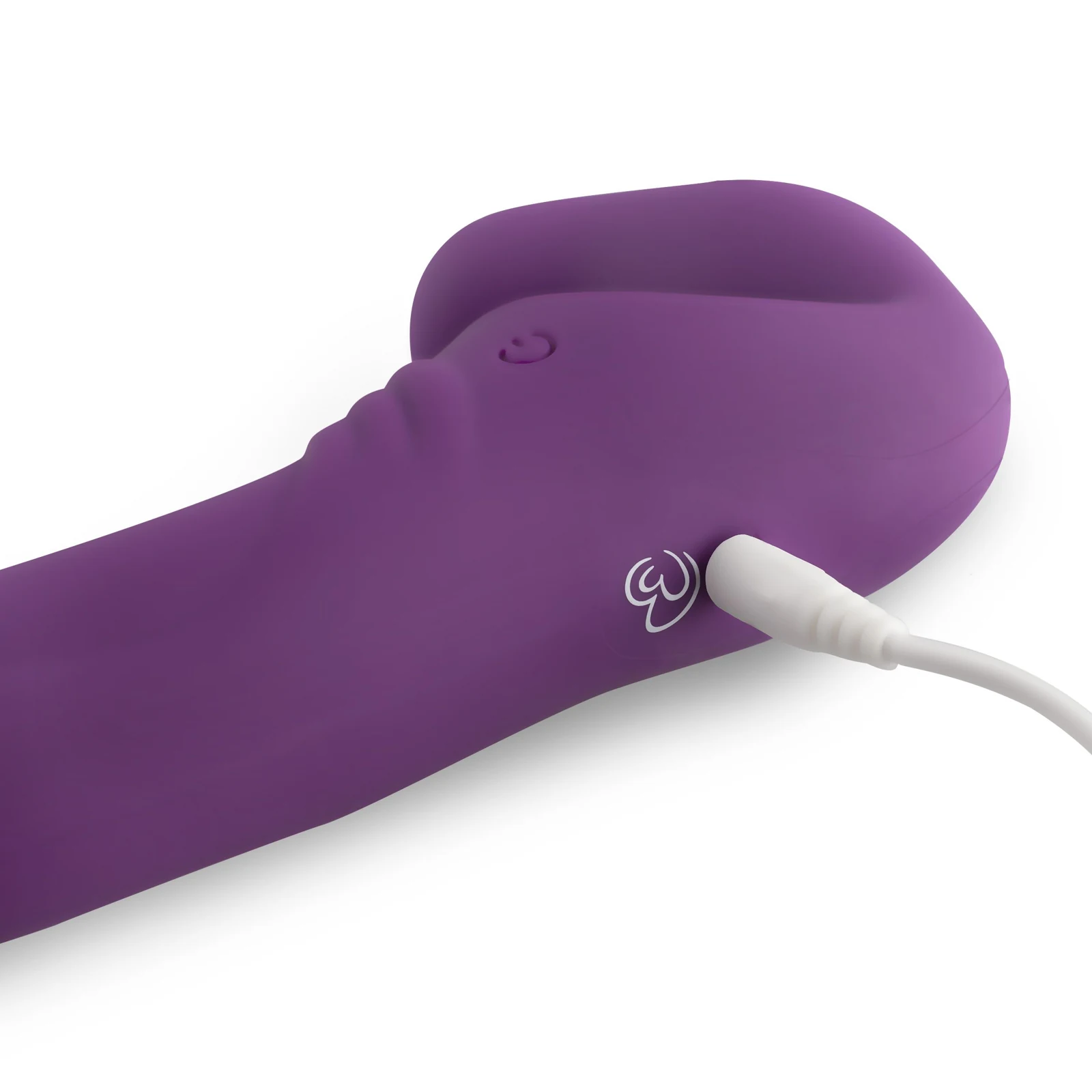 Strapless strap-on vibrator paars met lengte 216 mm en diameter 40 mm