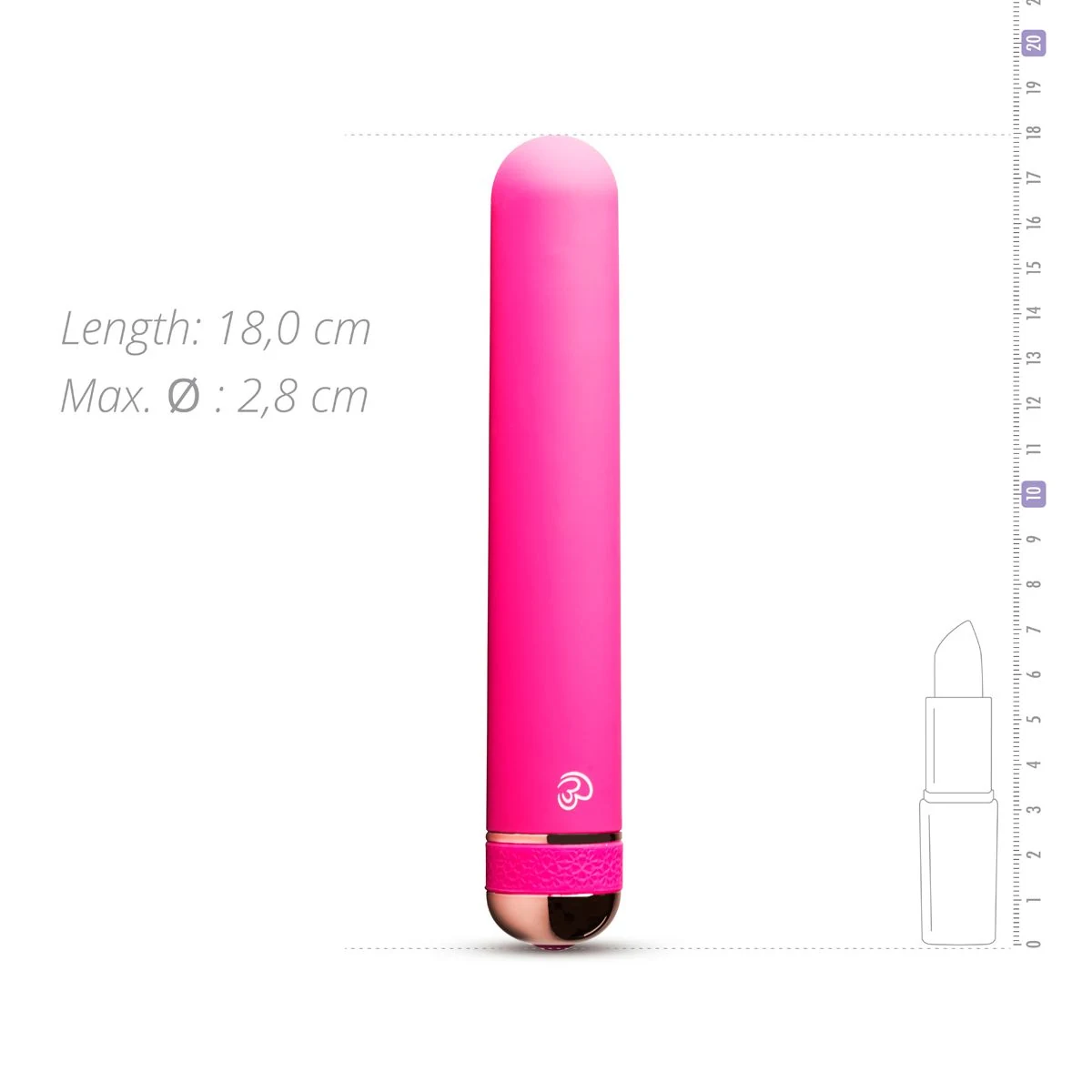 Easytoys Vibe Collection klassieke vibrator roze, lengte 180 mm