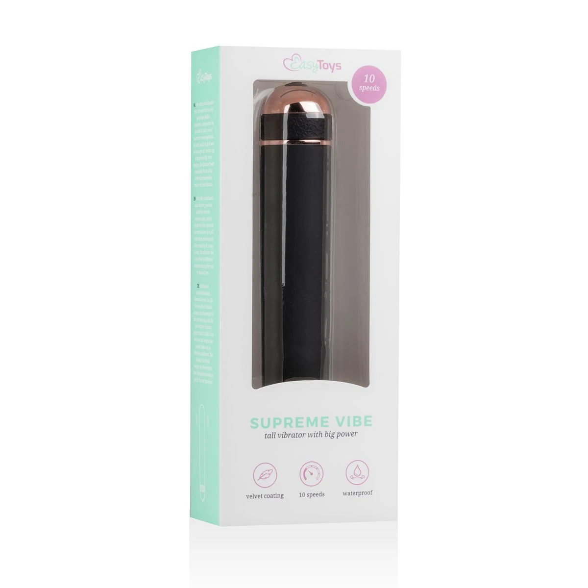 Zwarte klassieke vibrator, unisex seksspeeltje met maximale diameter 28 mm