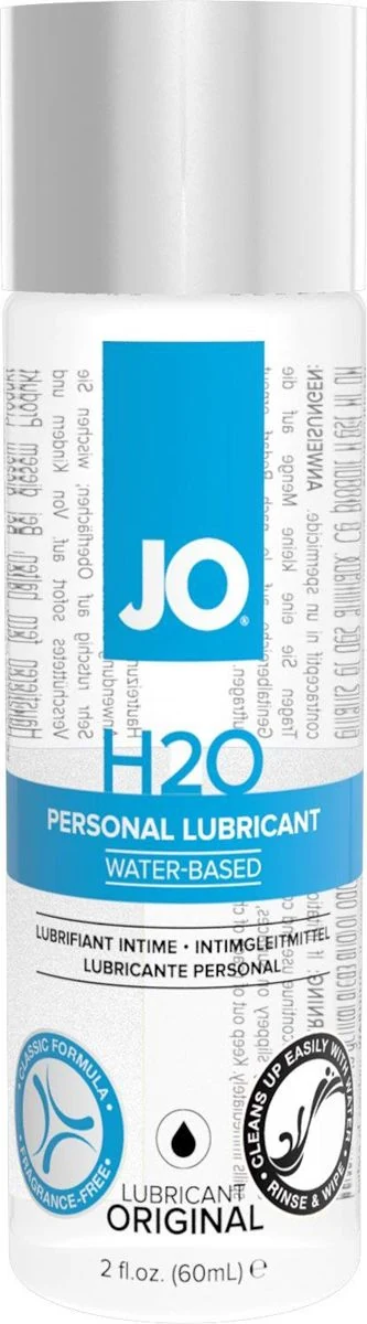 System JO H2O waterbasis glijmiddel 60 ml, vegan transparant en geur- en smaakloos