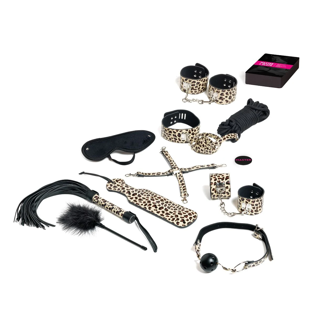 Tease & Please Master & Slave Bondagespel Beige met 9 BDSM-items en opdrachten