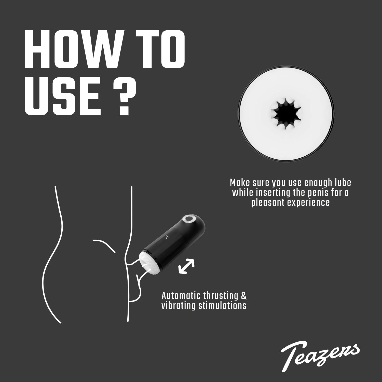 Oplaadbare Teazers automatische masturbator met USB-kabel