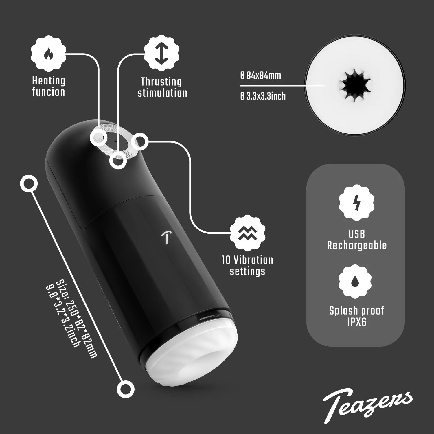 Teazers masturbator met pushbutton bediening