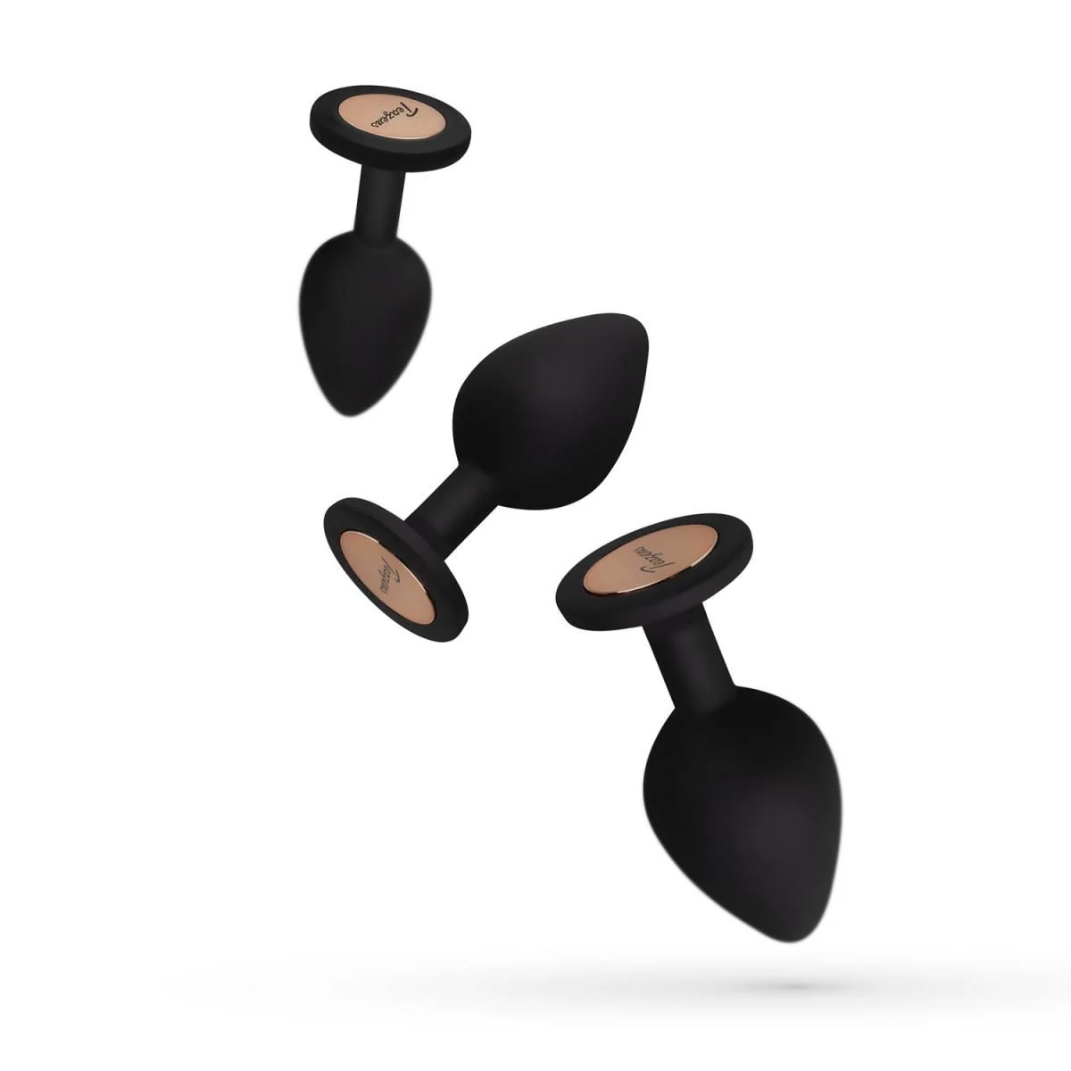Teazers zwarte buttplugs klein, medium en groot in set