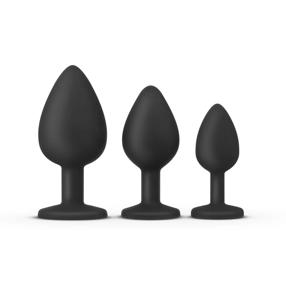 Flexibele Teazers buttplug set zwart voor beginners