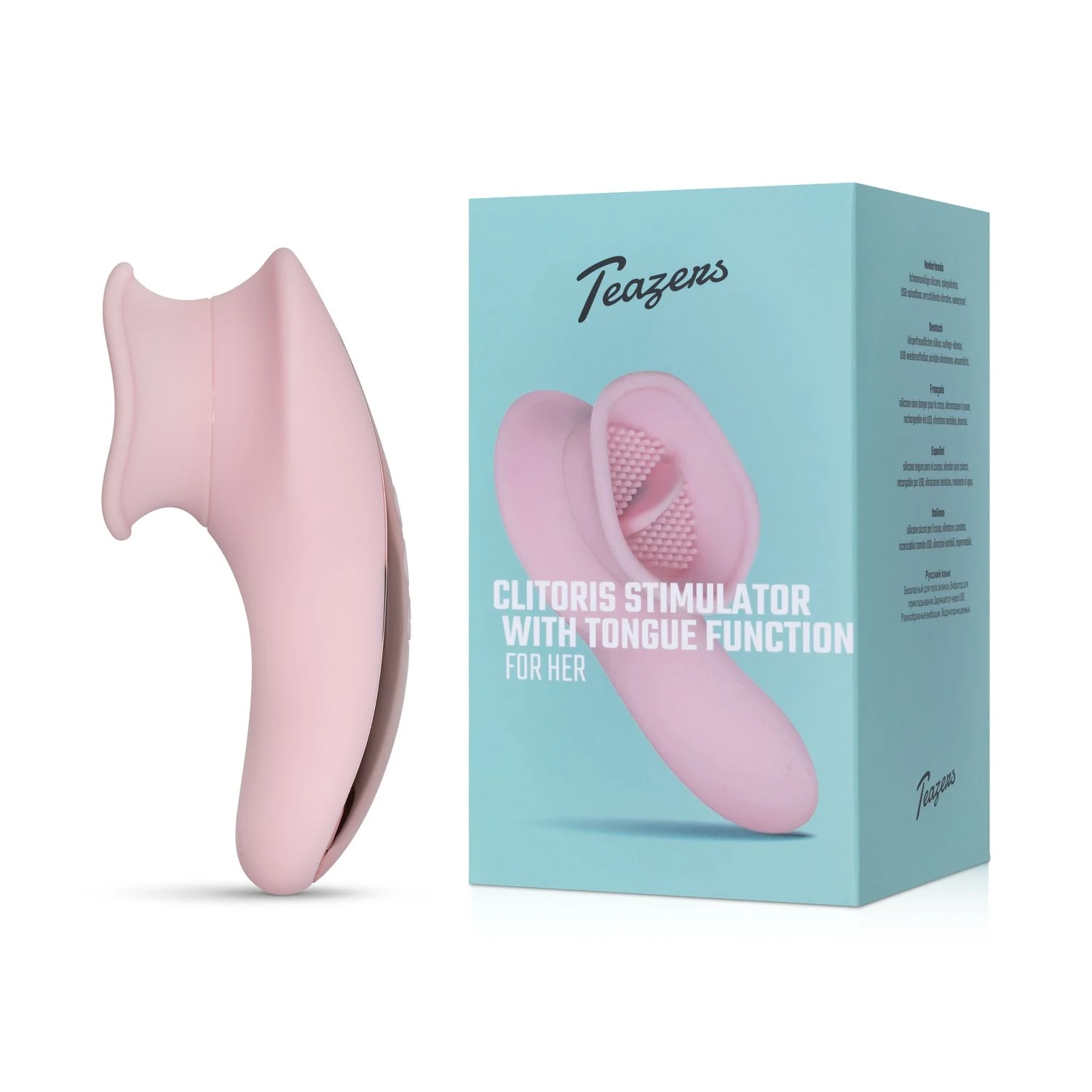 Teazers Clitoral Tong Vibrator roze met stimulerende tong en vibratie