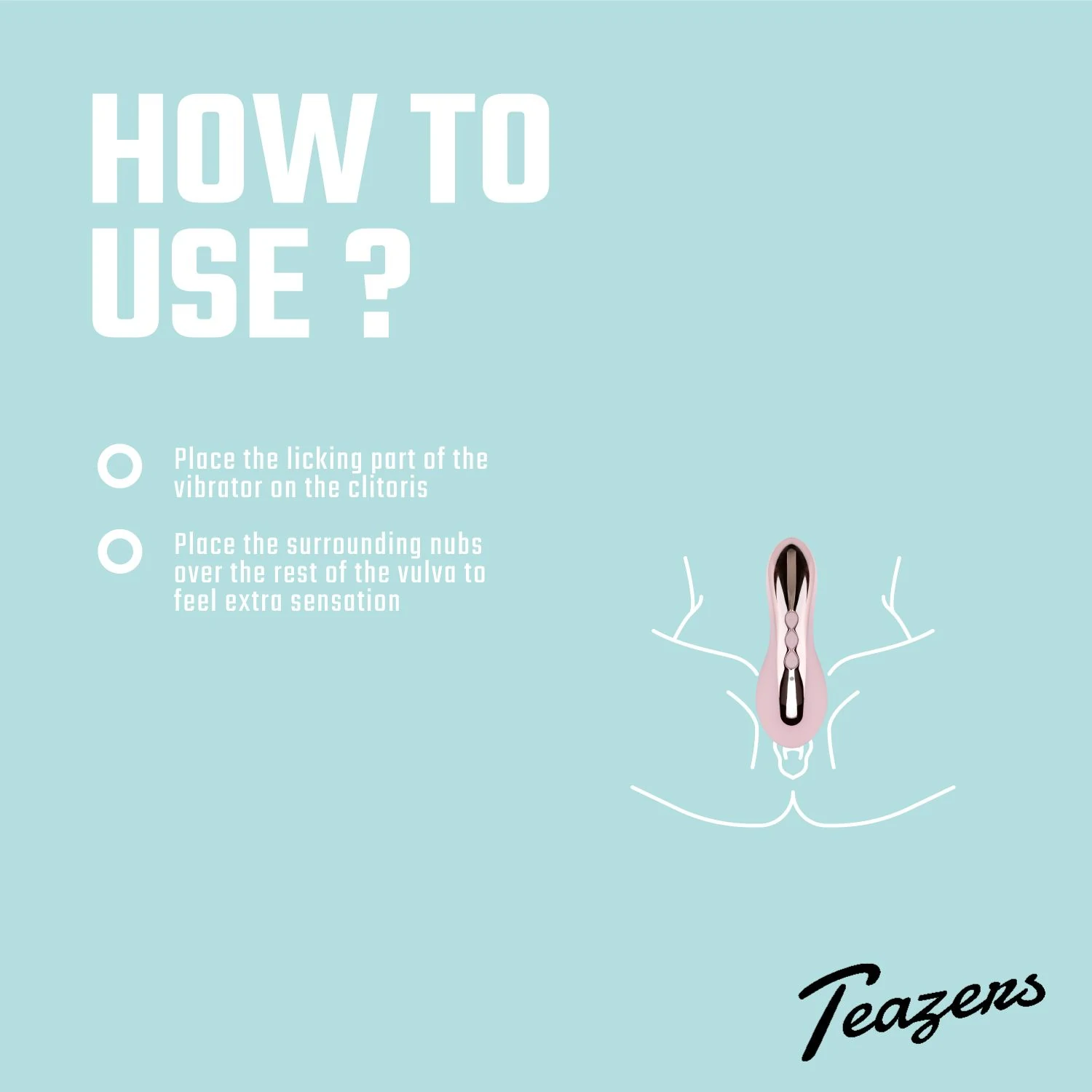 Teazers roze oplegvibrator voor clitorisstimulatie van siliconen