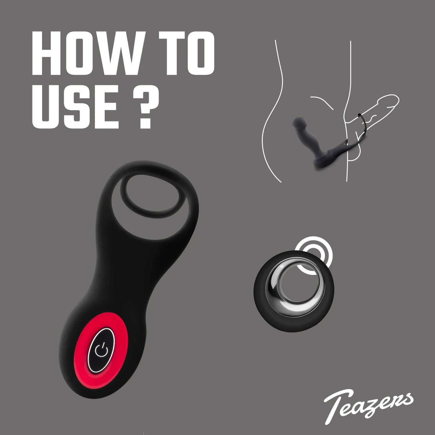 Teazers prostaat stimulator en cockring in 1