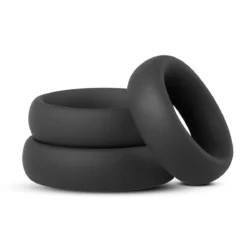 Teazers cockring set met 3 zwarte siliconen cock- en balringen