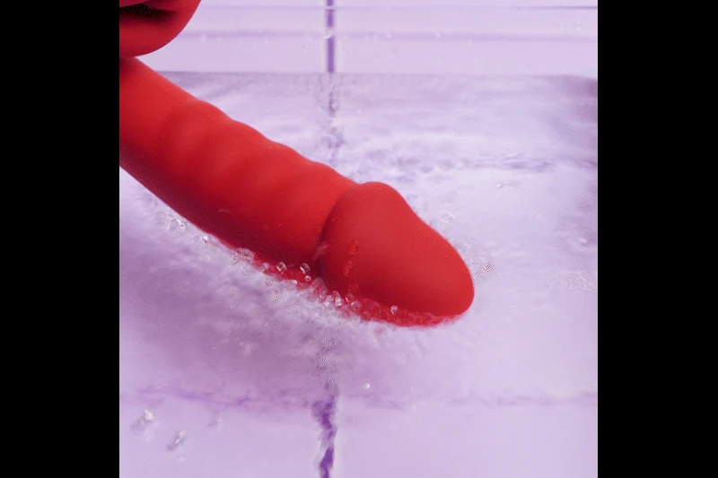 Rode Teazers vibrator met 10 vibratiepatronen en 10 likpatronen