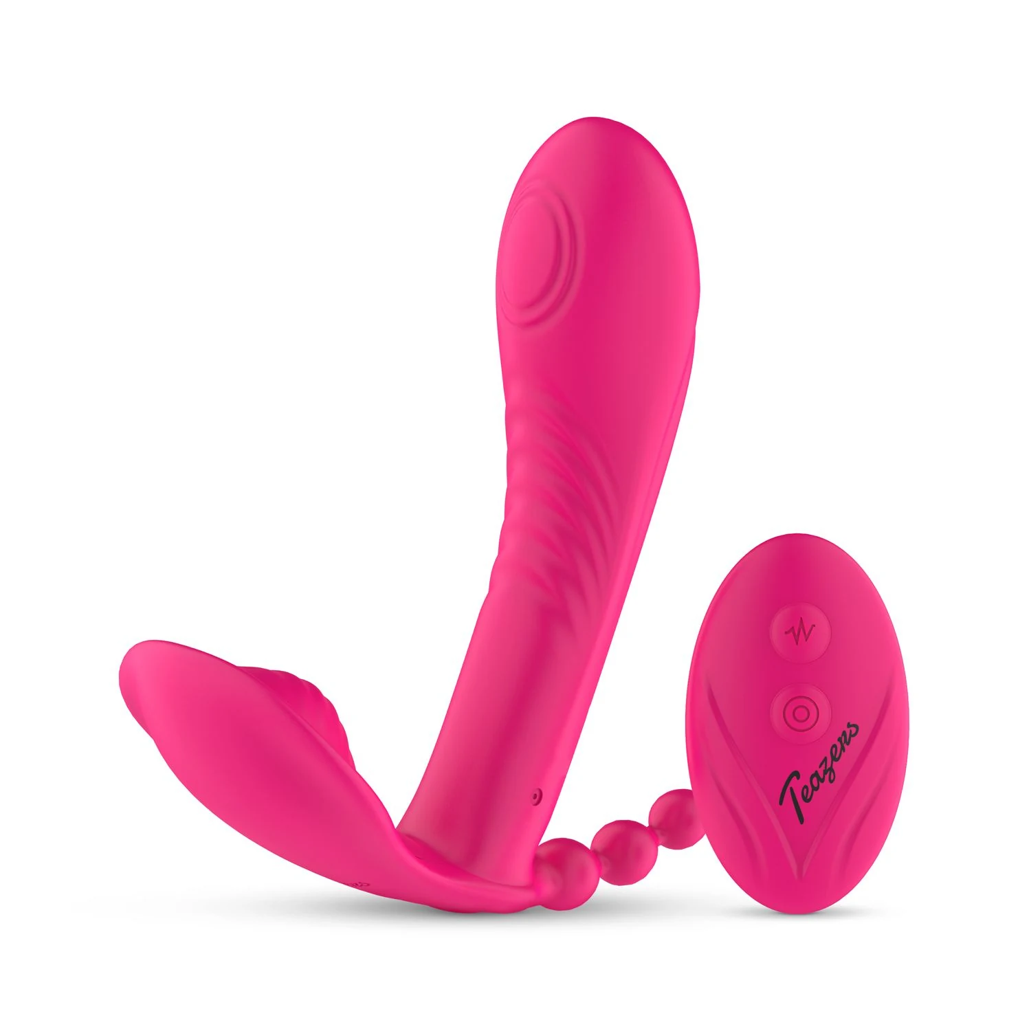 Teazers draagbare vibrator met afstandsbediening, roze en USB oplaadbaar