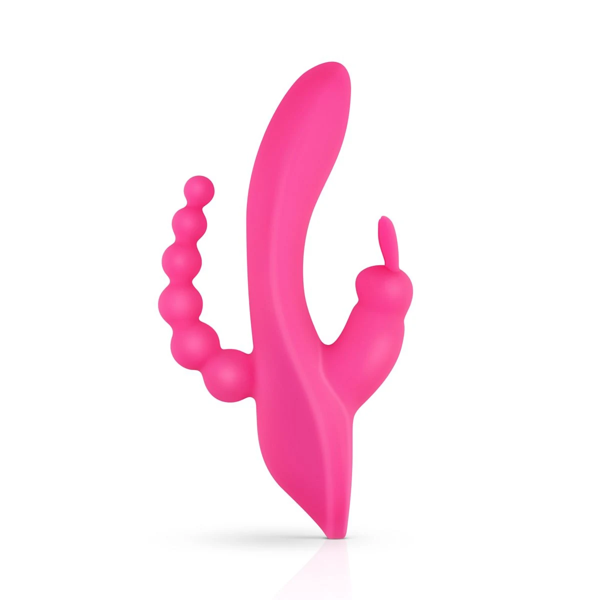 Teazers dubbele rabbit vibrator roze met flexibel siliconen materiaal