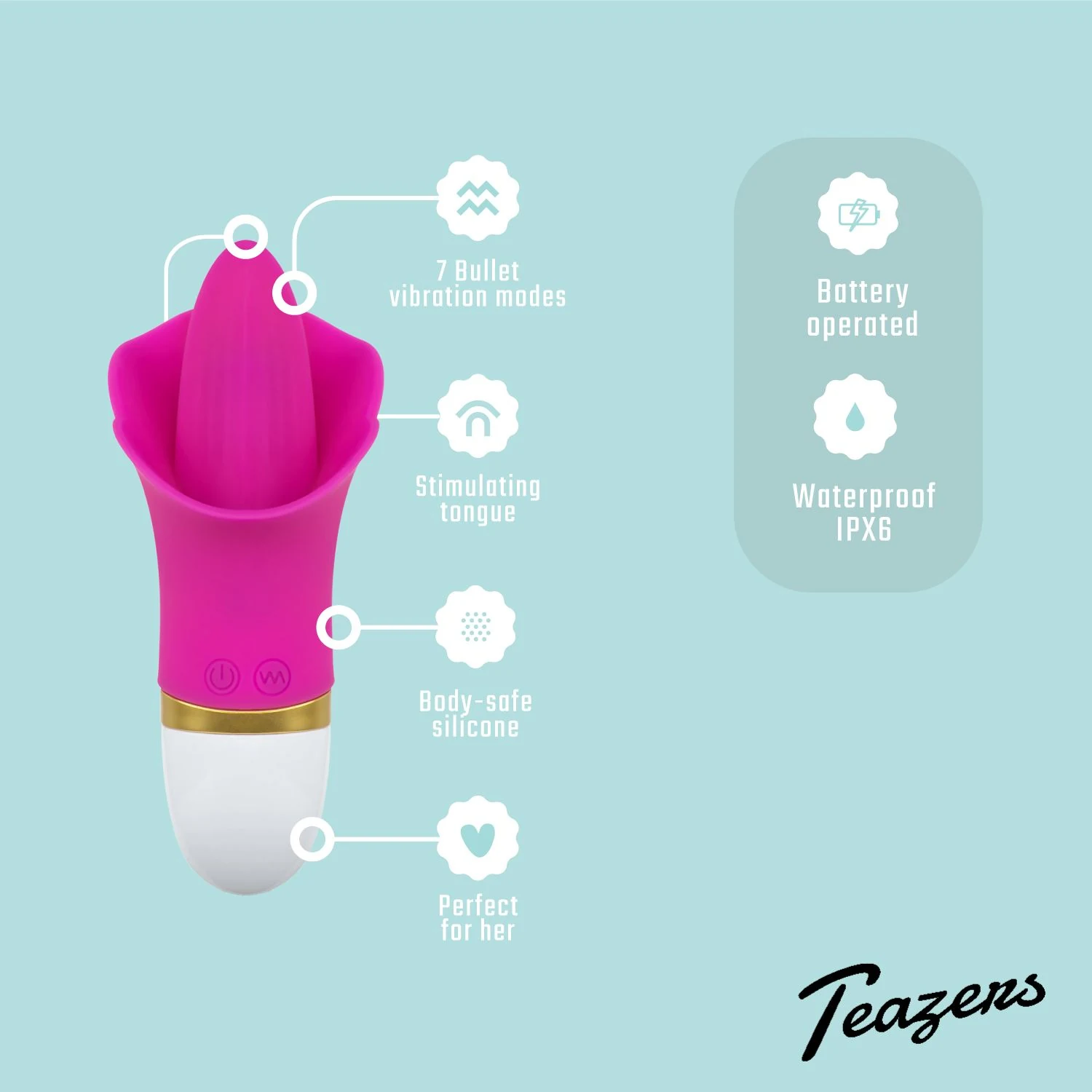 Teazers Flower Touch tong vibrator voor gerichte clitorisstimulatie