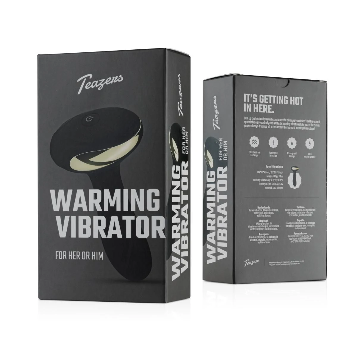 Teazers buttplug vibrator zwart, geschikt voor glijmiddel op waterbasis