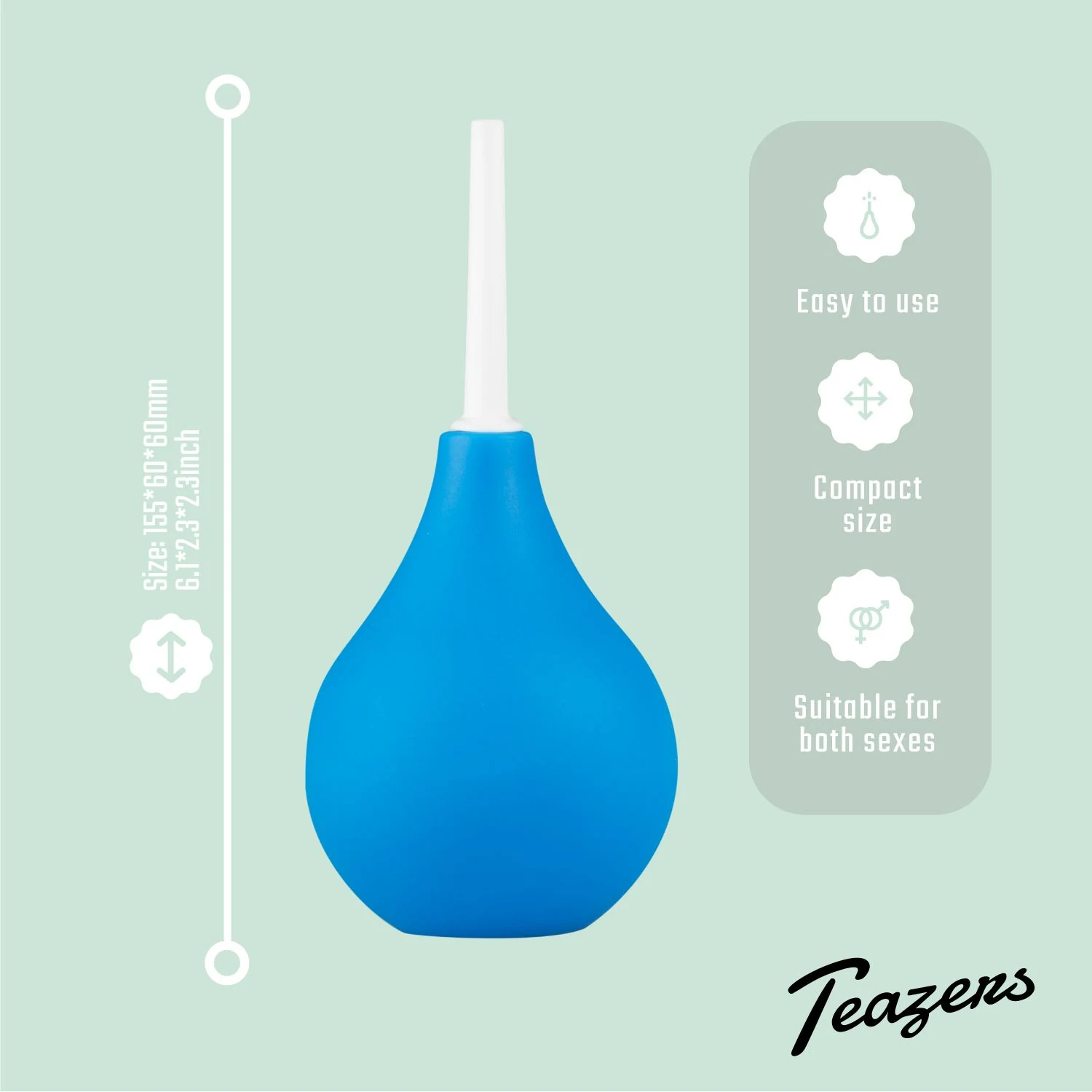 Teazers intieme douche voor vagina en anus, lengte 155 mm