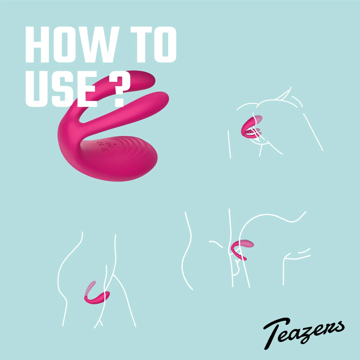 Teazers koppel vibrator van 95 mm lengte