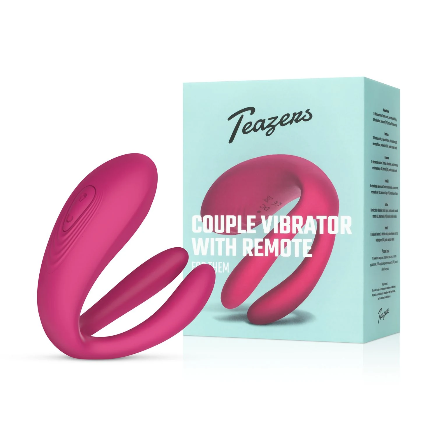 Roze Teazers koppel vibrator met drie aparte motoren