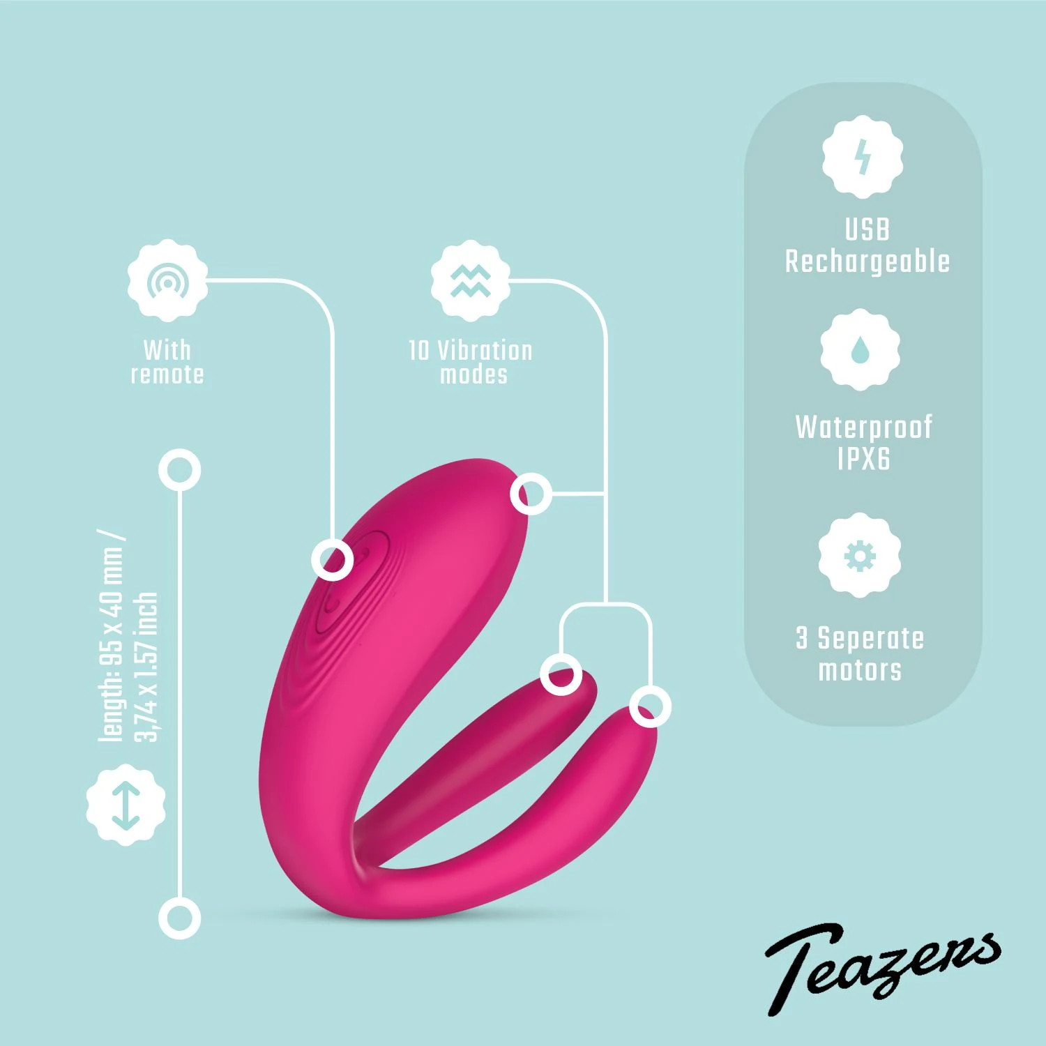 Teazers koppel vibrator voor koppels Hem en Haar