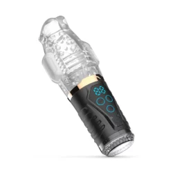 Teazers masturbator met zuigkracht en vibratie, transparant en USB-oplaadbaar