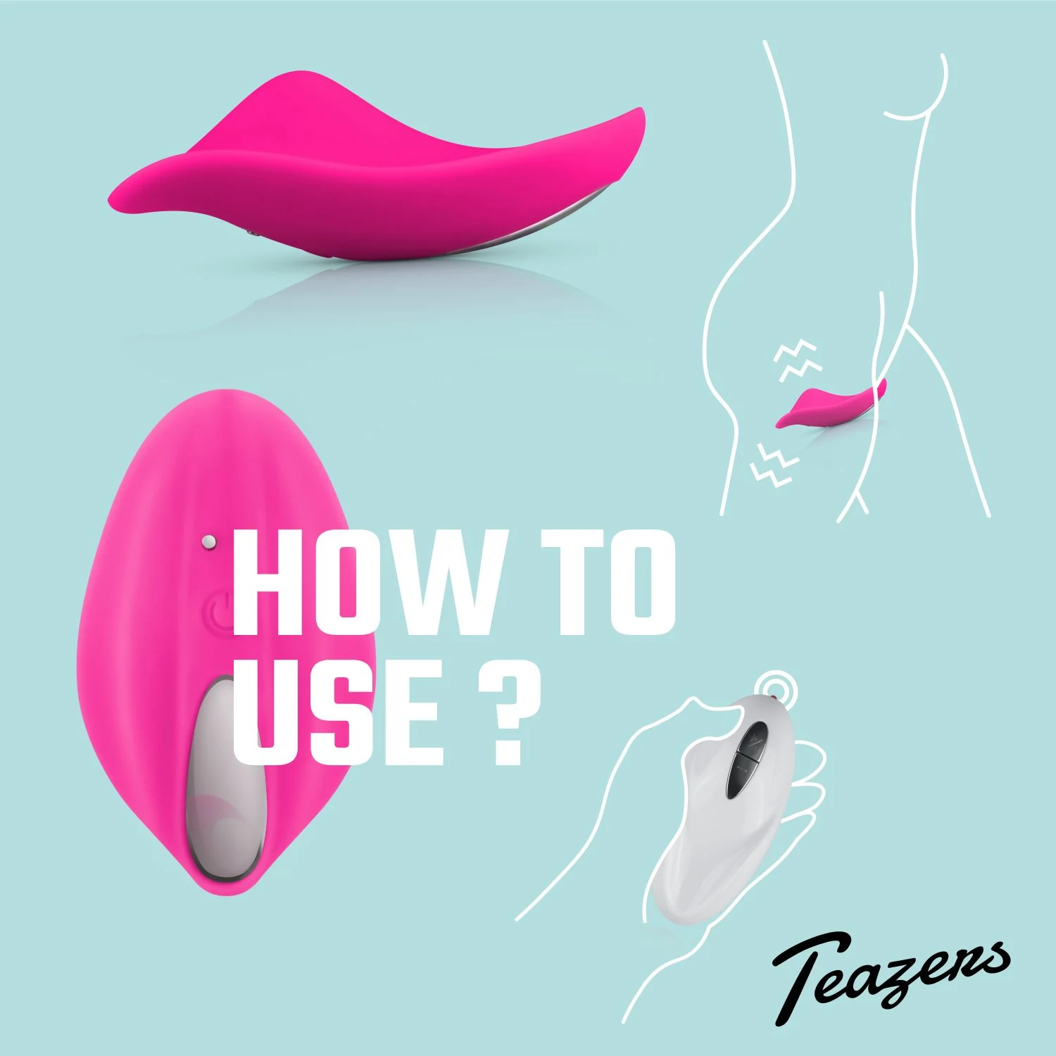 Teazers Panty Pleasure mini vibrator roze voor clitorisstimulatie