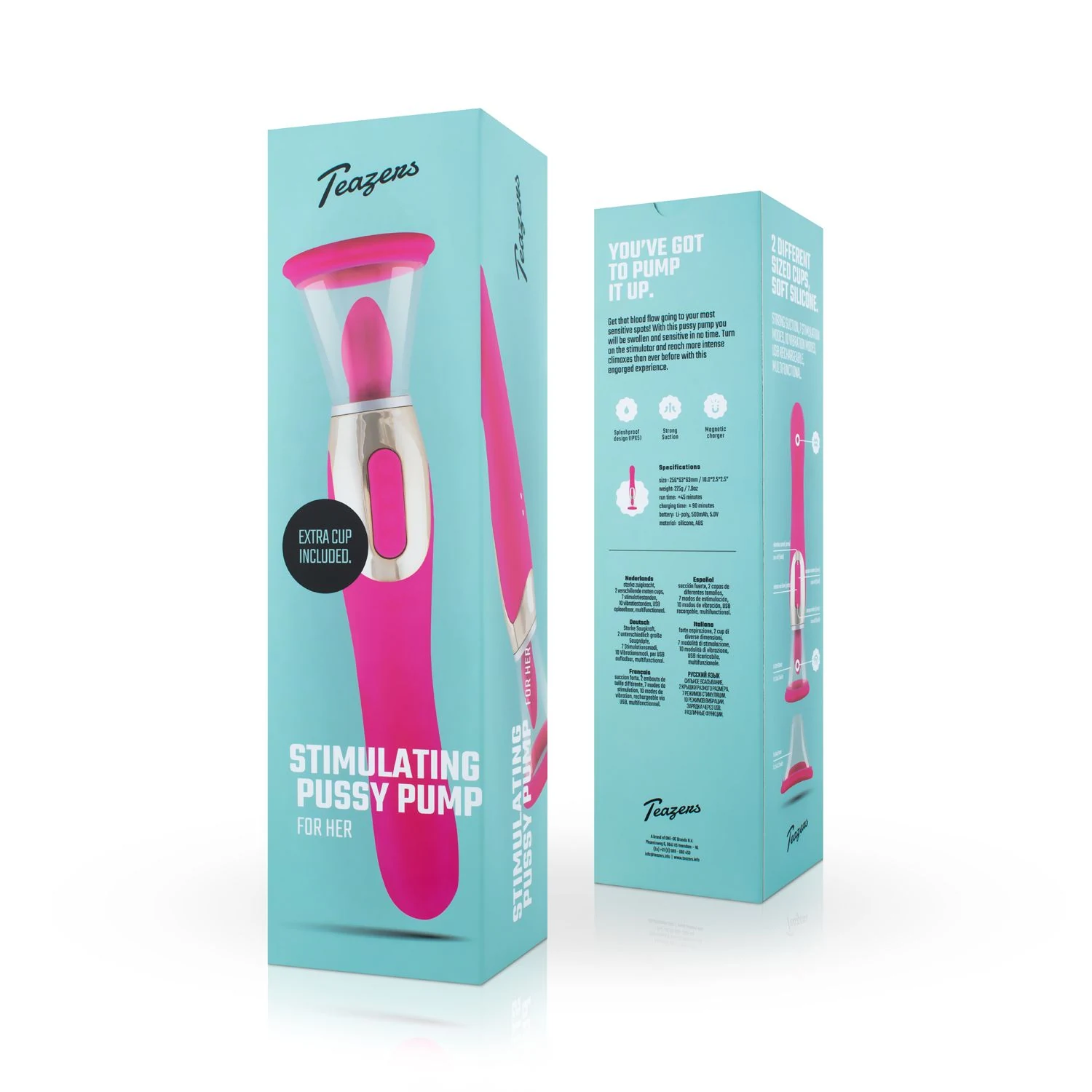 Teazers Pleasure Pump roze met lengte van 260 mm