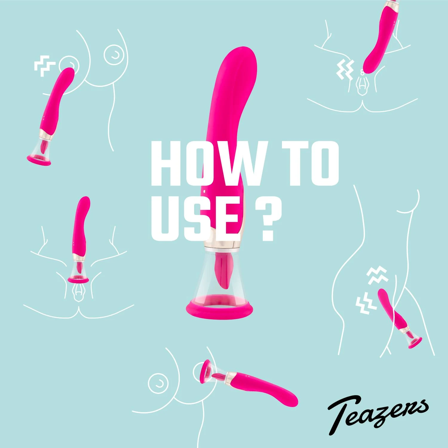 Teazers Pleasure Pump met stimulerende tong en G-spot vibrator