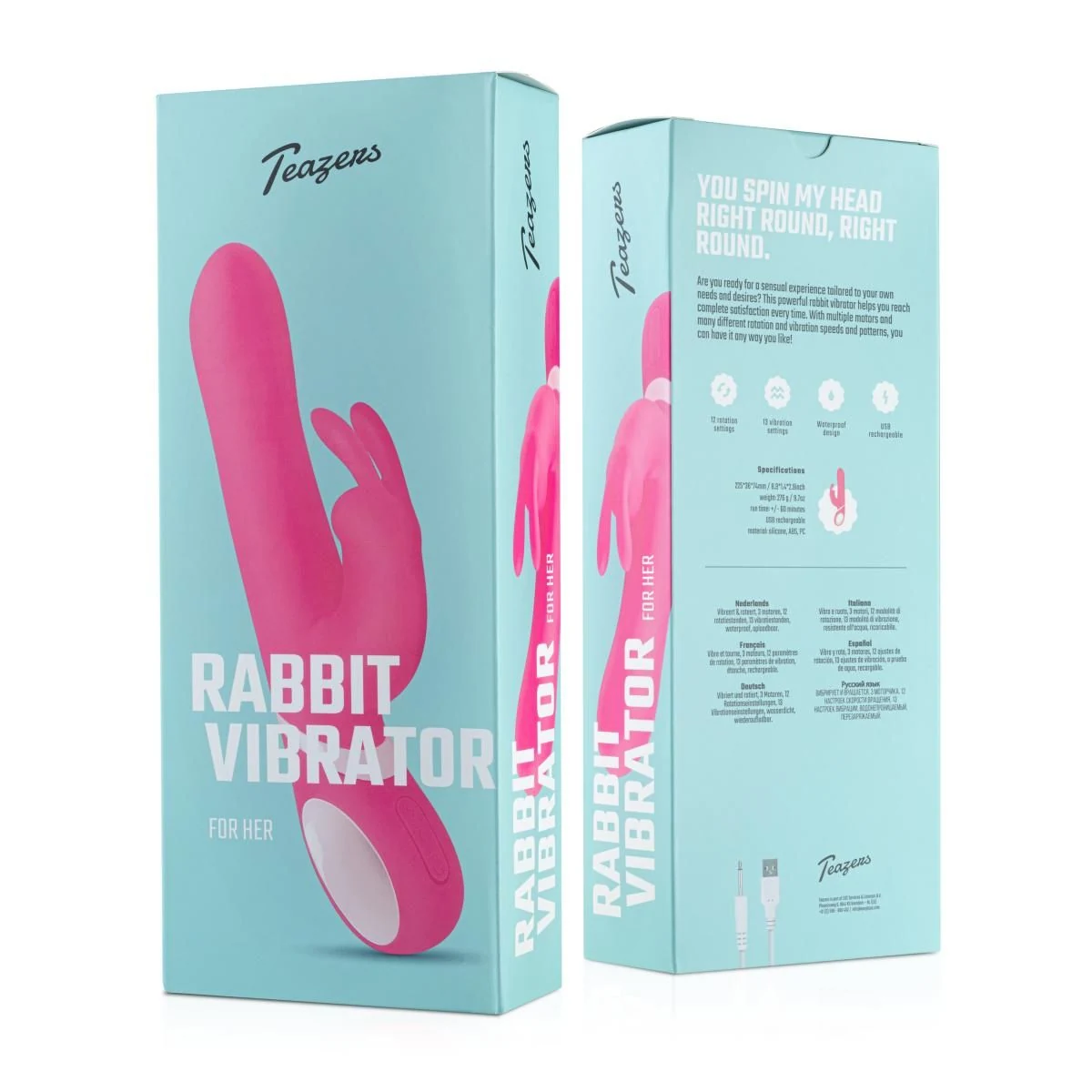 Teazers Rabbit Vibrator Roze invoerdiepte 120 mm