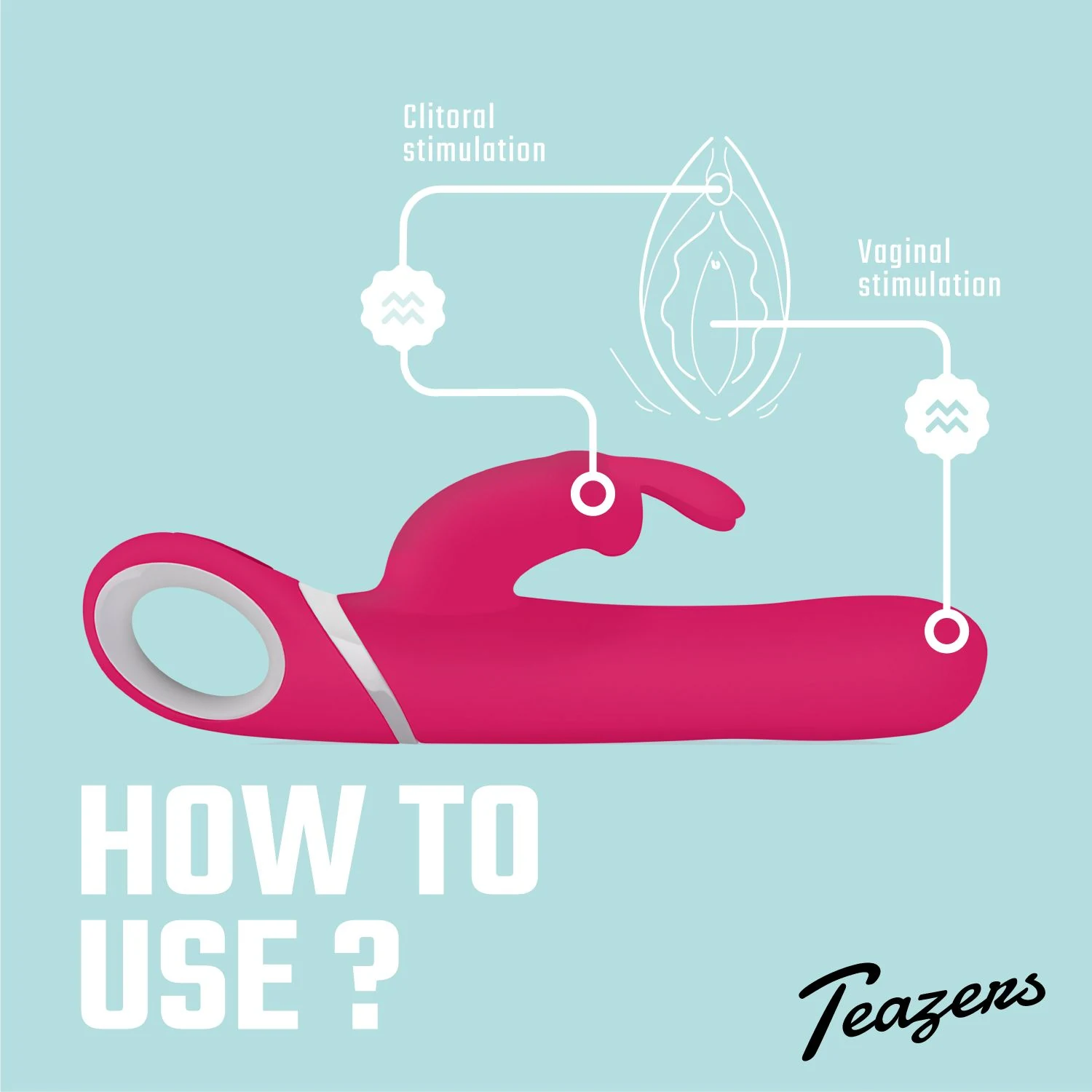 Teazers Rabbit Vibrator Roze met drie motoren