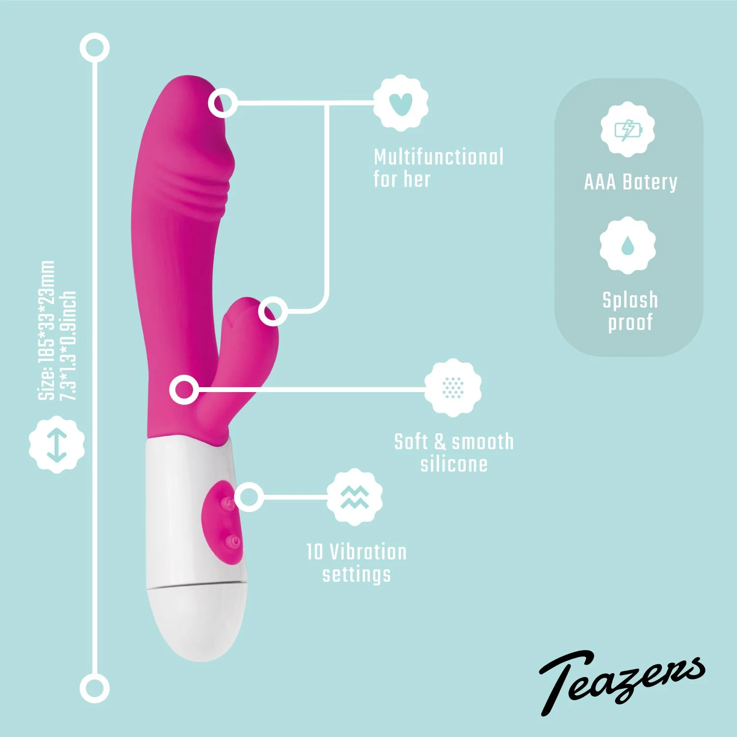 Roze rabbit vibrator met 10 vibratiestanden