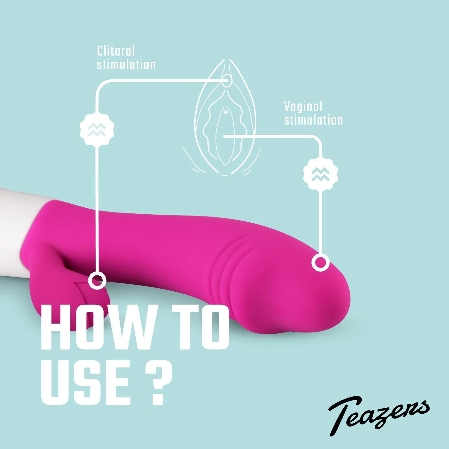 Teazers rabbit vibrator roze met 185 mm lengte