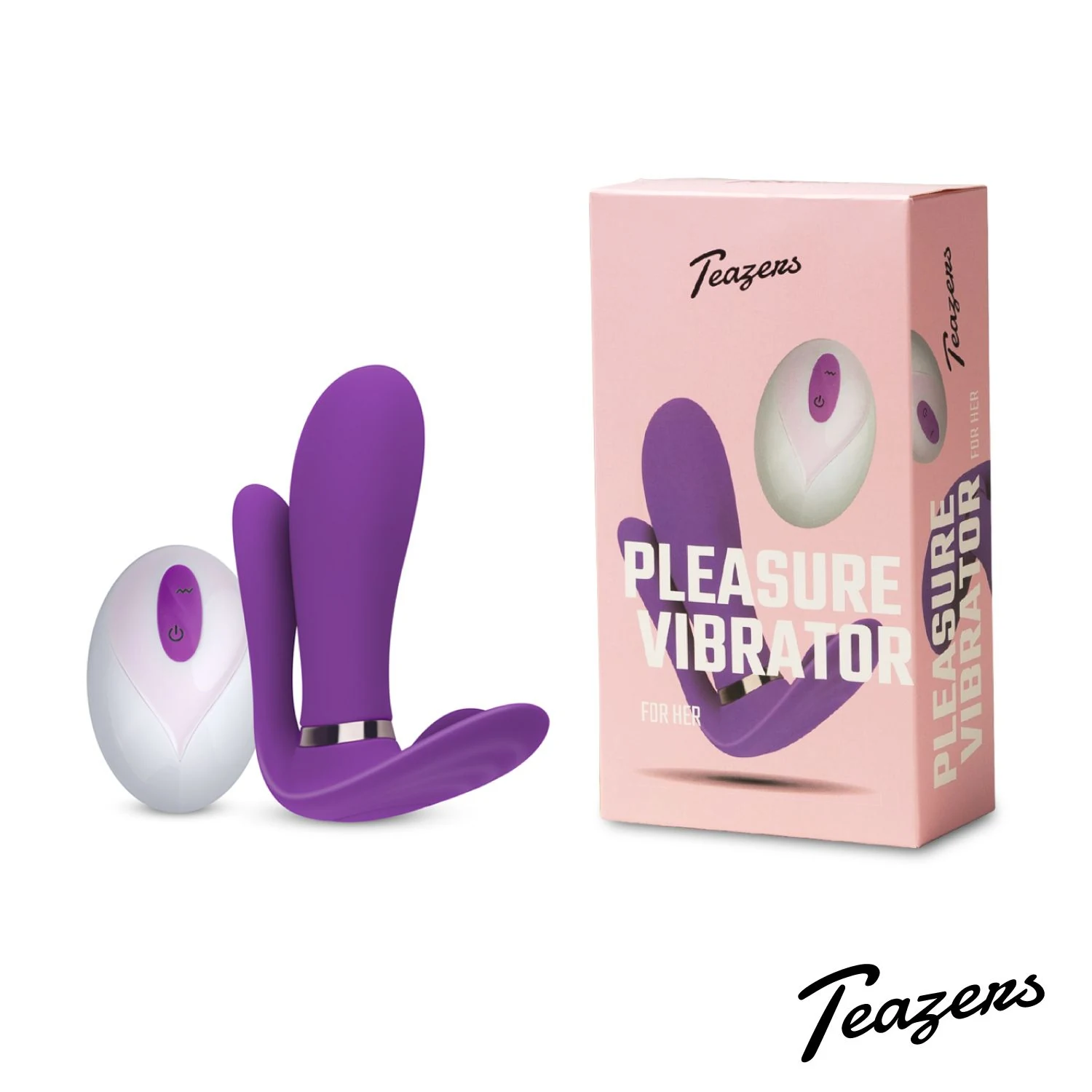 Paarse Teazers Remote Pleaser Vibrator van siliconen