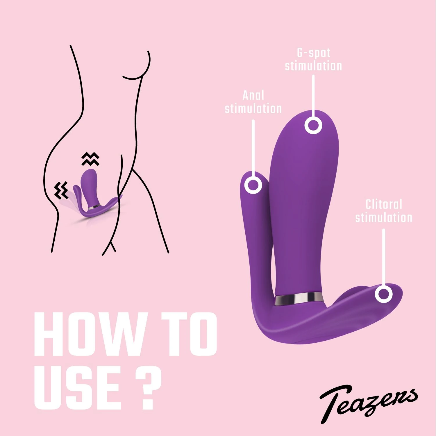 Teazers Remote Pleaser Vibrator Paars met 9 vibratiestanden