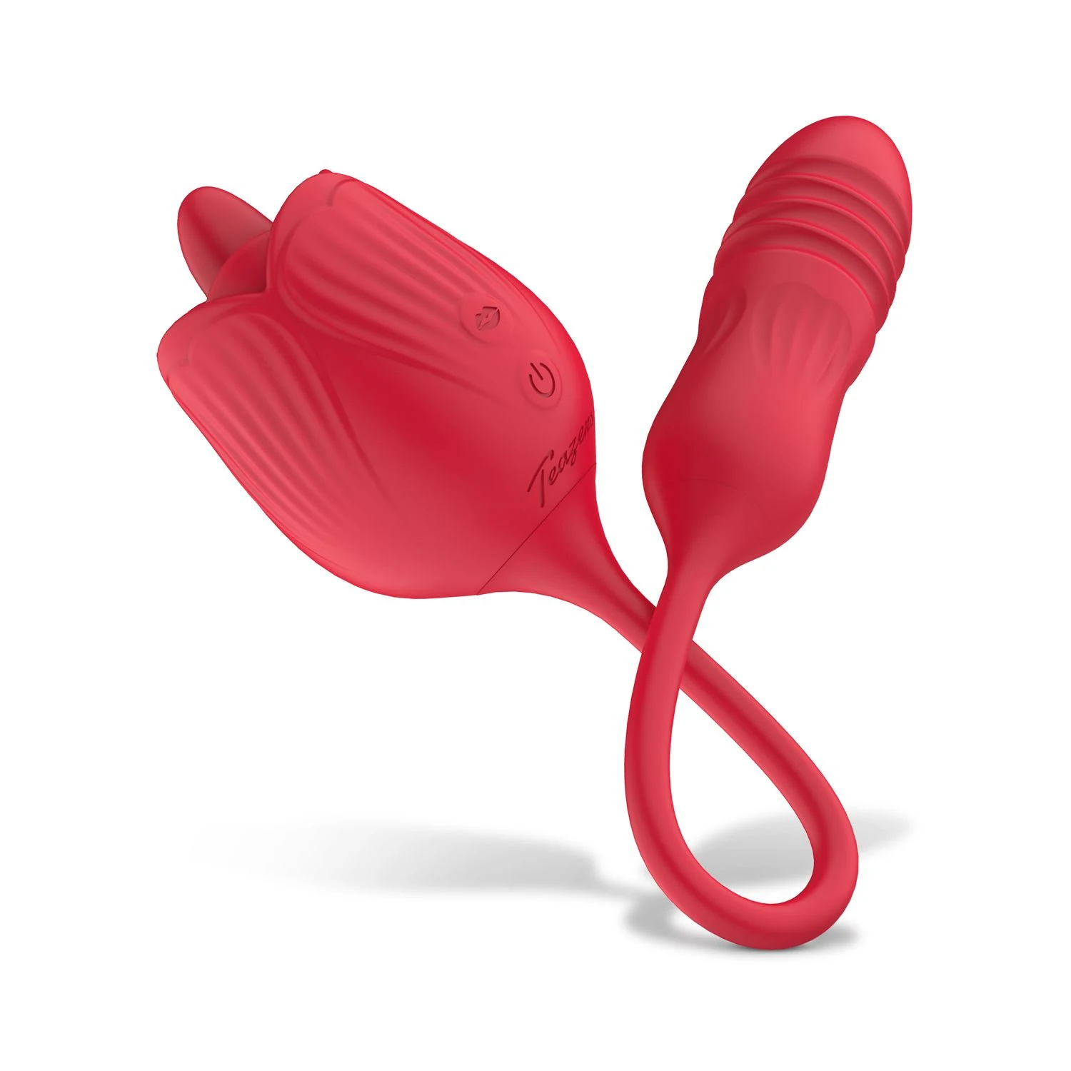 Roos vibrator van Teazers met stoten, pulseren en vibratie
