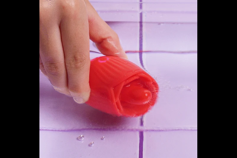 Teazers Roos Vibrator rood met likkende tong stimulatie en variabele vibraties