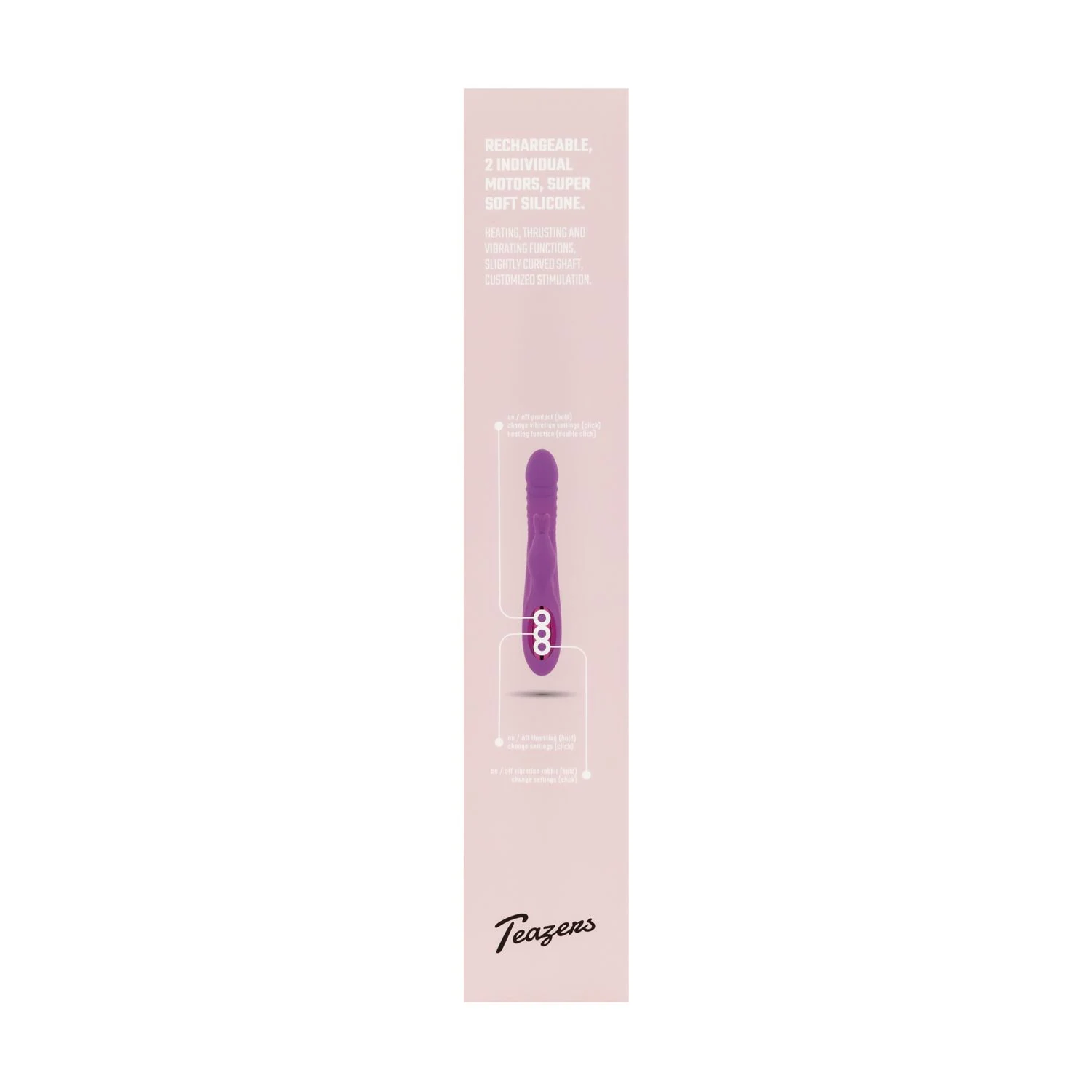 Teazers stotende verwarmende rabbit vibrator paars