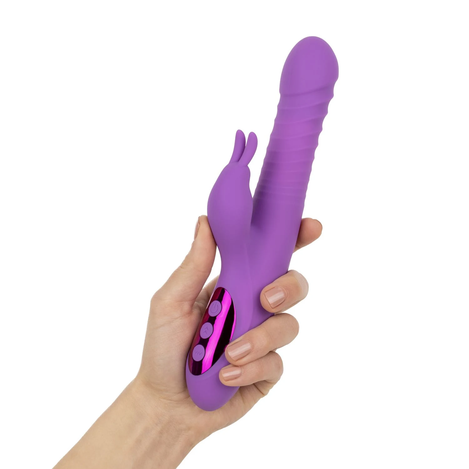 Teazers rabbit vibrator paars met pushbutton bediening