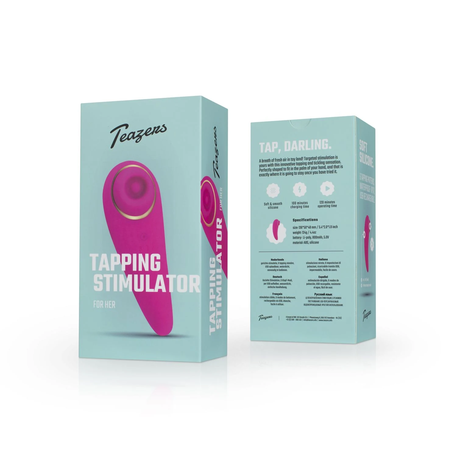 Teazers Tapping Clitoris Stimulator met batterijduur tot 120 minuten